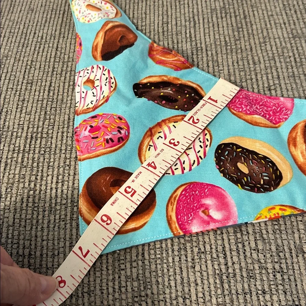 Dog Bandana Cupcake Print and Donuts reversible snaps closed neckerchief for dog